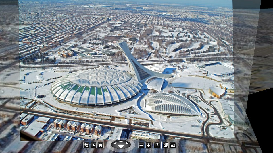 Examinez de prÃ¨s le ModÃ¨le 3D Interactif du Stade Olympique de MontrÃ©al, rÃ©alisÃ© avec 65 photos obliques de 12 MPixels.     